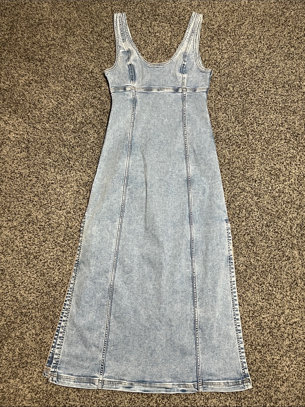American Eagle Denim Scoop Neck Maxi Dress Size 2 NWOT